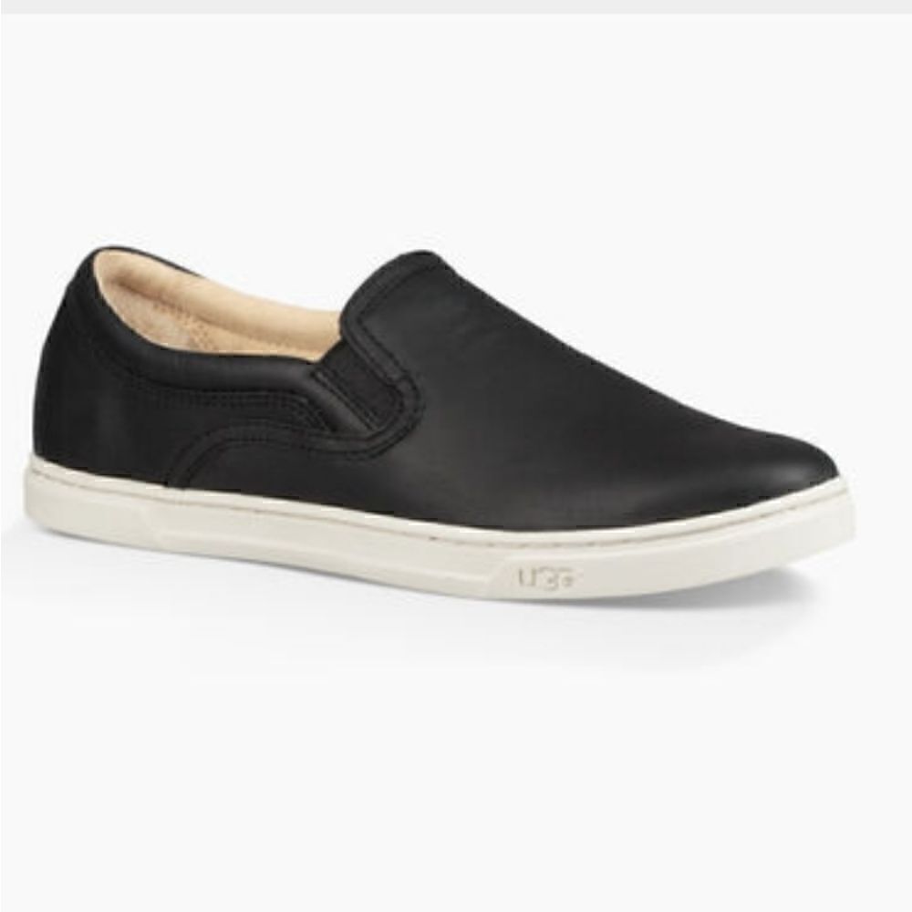 Ugg Womens Classic Fierce Leather Black Slip-on Flat Loafers Shoes 11